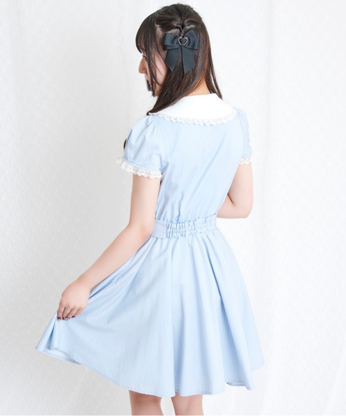 Secret Honey（シークレットハニー）の「フリルポケットベルト付ワンピース（ワンピース・レディース・ライトブルー/グレー・MEDIUM）」の5枚目の写真