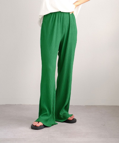 ＡＮＤＪ（アンドジェイ）の「【ANDJ MADE】プリーツカットオフセミフレアパンツ（その他パンツ・レディース・イエロー/ブルー/グリーン/ライム/レッド/アイボリー/ピンク・M）」の9枚目の写真