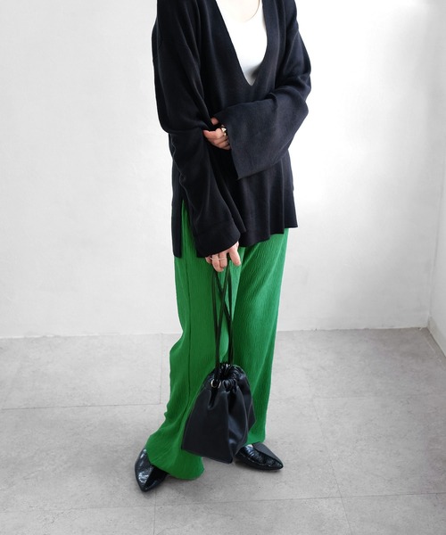 ＡＮＤＪ（アンドジェイ）の「【ANDJ MADE】プリーツカットオフセミフレアパンツ（その他パンツ・レディース・イエロー/ブルー/グリーン/ライム/レッド/アイボリー/ピンク・M）」の18枚目の写真