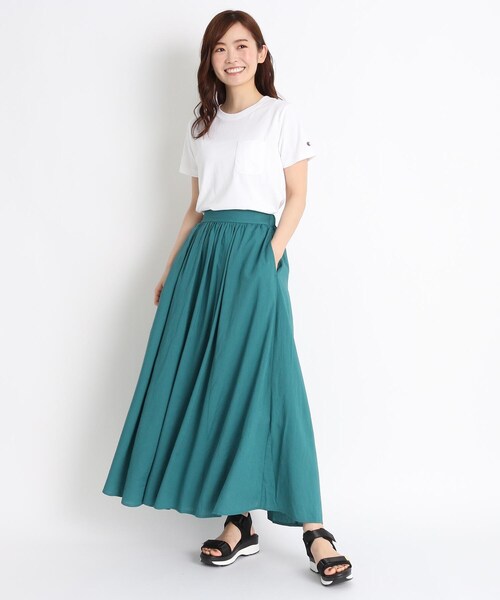 Champion（チャンピオン）の「Champion コットン（綿）ポケットTシャツ（Tシャツ/カットソー・レディース・ブラック/カーキ/オフホワイト・02/03）」の5枚目の写真