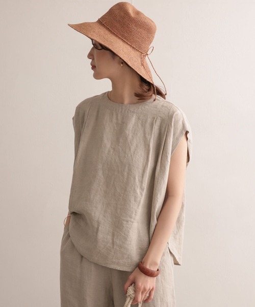 URBAN RESEARCH DOORS（アーバンリサーチドアーズ）の「リネンタックプルオーバーブラウス（シャツ/ブラウス・レディース・ネイビー/ブルー/ナチュラル・ONE）」の14枚目の写真