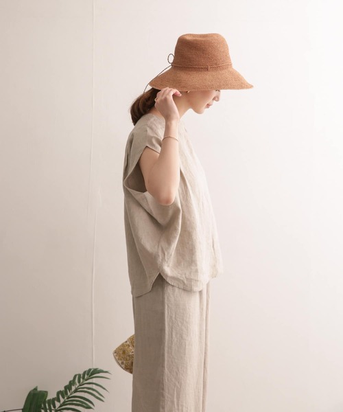 URBAN RESEARCH DOORS（アーバンリサーチドアーズ）の「リネンタックプルオーバーブラウス（シャツ/ブラウス・レディース・ネイビー/ブルー/ナチュラル・ONE）」の19枚目の写真