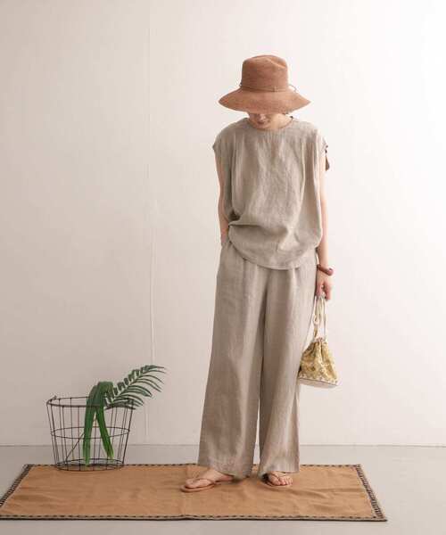 URBAN RESEARCH DOORS（アーバンリサーチドアーズ）の「リネンタックプルオーバーブラウス（シャツ/ブラウス・レディース・ネイビー/ブルー/ナチュラル・ONE）」の5枚目の写真