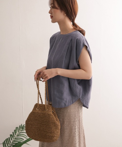 URBAN RESEARCH DOORS（アーバンリサーチドアーズ）の「リネンタックプルオーバーブラウス（シャツ/ブラウス・レディース・ネイビー/ブルー/ナチュラル・ONE）」の20枚目の写真