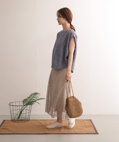 URBAN RESEARCH DOORS（アーバンリサーチドアーズ）の「リネンタックプルオーバーブラウス（シャツ/ブラウス・レディース・ネイビー/ブルー/ナチュラル・ONE）」の16枚目の写真