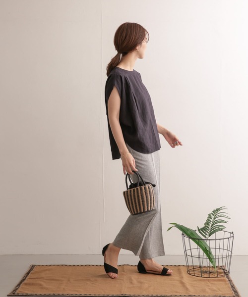 URBAN RESEARCH DOORS（アーバンリサーチドアーズ）の「リネンタックプルオーバーブラウス（シャツ/ブラウス・レディース・ネイビー/ブルー/ナチュラル・ONE）」の7枚目の写真