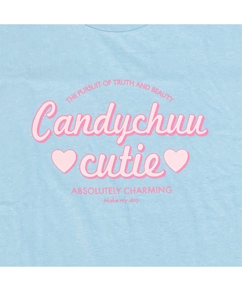 Candychuu（キャンディチュウ）の「【プチプラ】ロゴプリントTシャツ（Tシャツ/カットソー・キッズ・ラベンダー/サックスブルー・XXS/M/XS/S）」の6枚目の写真