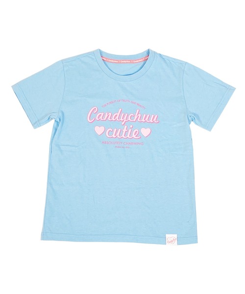 Candychuu（キャンディチュウ）の「【プチプラ】ロゴプリントTシャツ（Tシャツ/カットソー・キッズ・ラベンダー/サックスブルー・XXS/M/XS/S）」の4枚目の写真