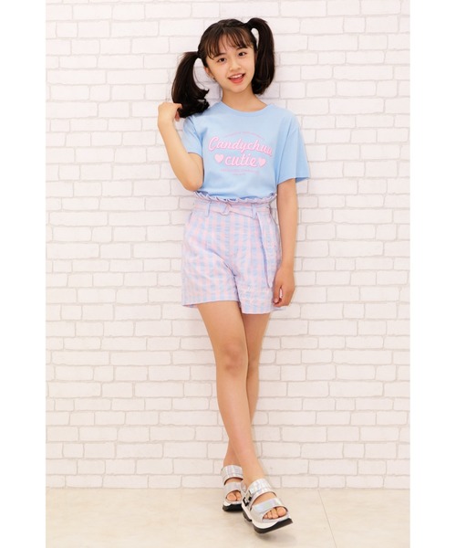 Candychuu（キャンディチュウ）の「【プチプラ】ロゴプリントTシャツ（Tシャツ/カットソー・キッズ・ラベンダー/サックスブルー・XXS/M/XS/S）」の3枚目の写真