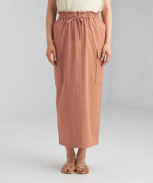 green label relaxing（グリーンレーベルリラクシング）の「ハッスイ UV イージー カーゴ スカート －撥水－－UVカット－（スカート・レディース・ネイビー/オレンジ・FREE）」の5枚目の写真