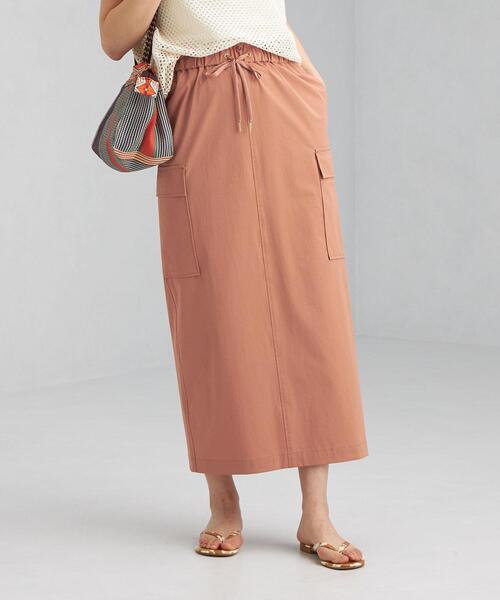 green label relaxing（グリーンレーベルリラクシング）の「ハッスイ UV イージー カーゴ スカート －撥水－－UVカット－（スカート・レディース・ネイビー/オレンジ・FREE）」の12枚目の写真