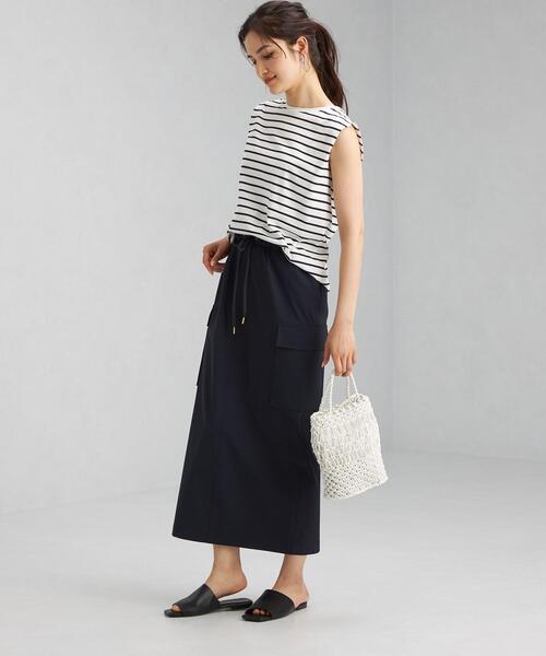 green label relaxing（グリーンレーベルリラクシング）の「ハッスイ UV イージー カーゴ スカート －撥水－－UVカット－（スカート・レディース・ネイビー/オレンジ・FREE）」の13枚目の写真