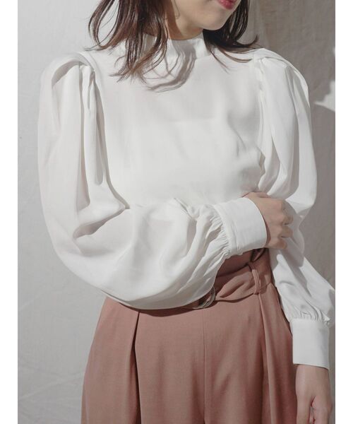 MERCURYDUO（マーキュリーデュオ）の「2WAYパワショルリボンブラウス（シャツ/ブラウス・レディース・ベージュ/オフホワイト/ミント・FREE）」の9枚目の写真