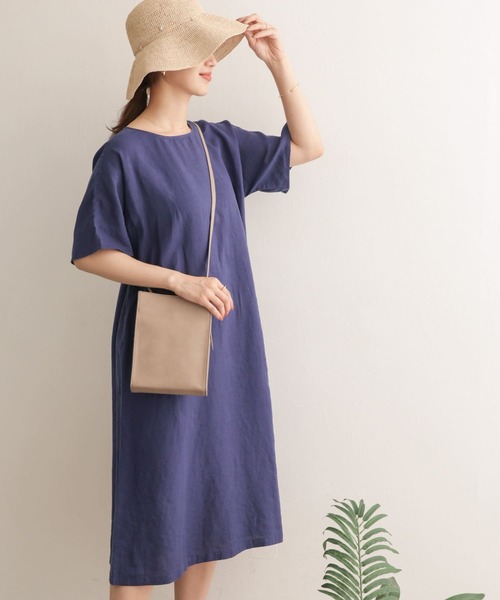 URBAN RESEARCH DOORS(アーバンリサーチドアーズ)の「リネンミディワンピース(ワンピース・レディース・ベージュ/ネイビー/オレンジ/ロイヤルブルー・ONE)」の7枚目の写真