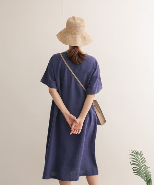 URBAN RESEARCH DOORS(アーバンリサーチドアーズ)の「リネンミディワンピース(ワンピース・レディース・ベージュ/ネイビー/オレンジ/ロイヤルブルー・ONE)」の9枚目の写真