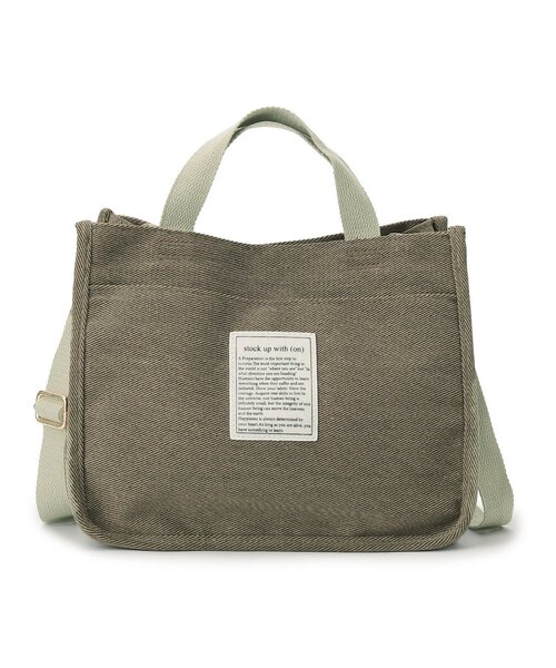 SHOO・LA・RUE(シューラルー)の「◆3層仕切洗いキャンバストート(トートバッグ・レディース・カーキ/ブラウン系/ベージュ/ネイビー系5・00)」の3枚目の写真