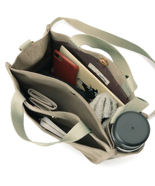 SHOO・LA・RUE(シューラルー)の「◆3層仕切洗いキャンバストート(トートバッグ・レディース・カーキ/ブラウン系/ベージュ/ネイビー系5・00)」の12枚目の写真