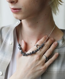 JOEN | JOEN(ジョエン)淡水バロックパール×シルバー925コーティング 日本製 14連パールネックレス ブラックパール メタルビーズ / バロックストーン×シルバー925コーティング 日本製 テラヘルツ(ネックレス)