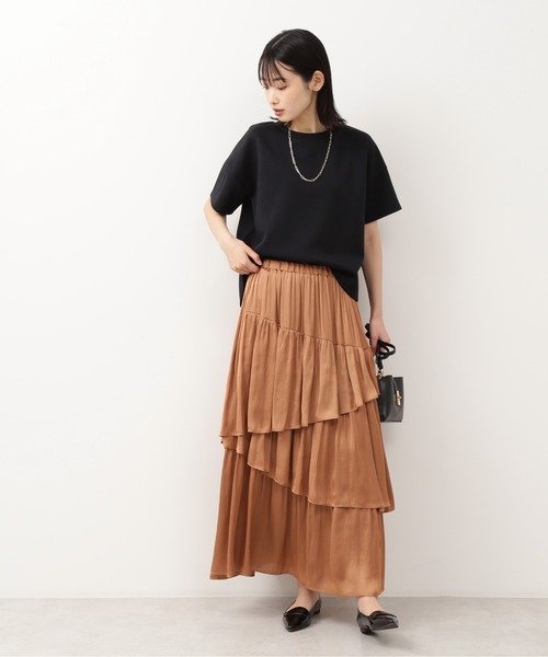 NATURAL BEAUTY BASIC(ナチュラルビューティーベーシック)の「ダンボールフォルムトップス/0171260871(Tシャツ/カットソー・レディース・ブラック/ベージュ/ブラウン/オフホワイト・MEDIUM)」の9枚目の写真