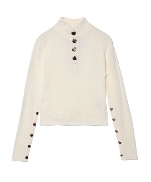 PAMEO POSE(パメオポーズ)の「Fluffy Cloud Top(ニット/セーター・レディース・ホワイト/ブラック/パープル・FREE)」の9枚目の写真