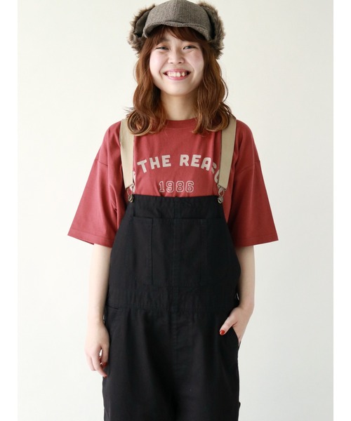 Samansa Mos2（サマンサ モスモス）の「アーチロゴプリントTシャツ（Tシャツ/カットソー・レディース・ブラック/ベージュ/オフホワイト/ブルー/ボルドー・ﾌﾘ-）」の5枚目の写真