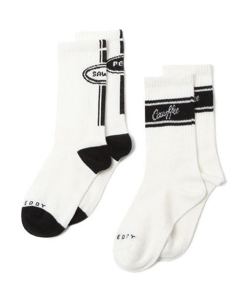 niko and...（ニコアンド）の「[Fishs Eddy(フィッシュエディ)]Brooklyneseウィメンズソックス2Pセット（ソックス/靴下・レディース・ブラック/ホワイト・FREE）」の3枚目の写真
