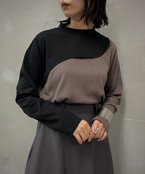 &g'aime(アンジェム)の「【&g’aime】レイヤードトップス(Tシャツ/カットソー・レディース・ブラック/ベージュ/ブラウン・FREE)」の20枚目の写真