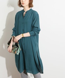 IENA LA BOUCLE シルクローン ロングシャツ◆