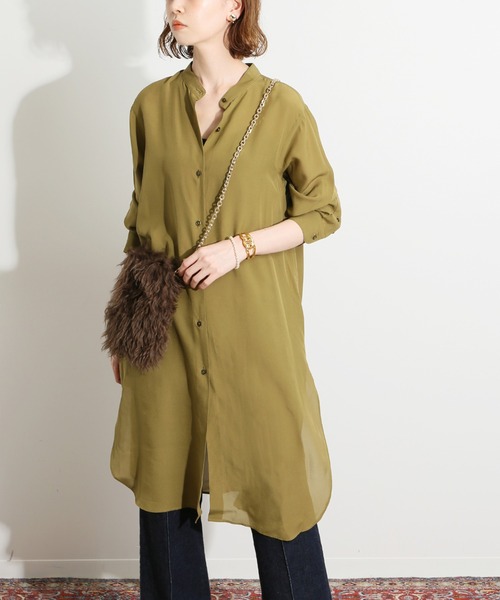 セール】IENA LA BOUCLE シルクローン ロングシャツ◇（シャツ