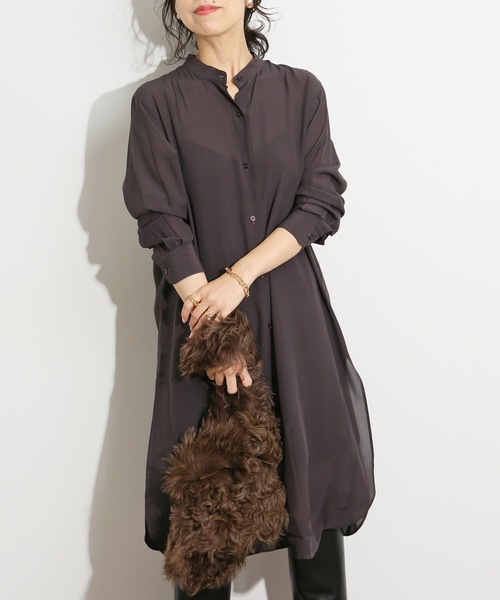 「IENA LA BOUCLE」 長袖ブラウス FREE ブラック系その他 レディース セール】IENA LA BOUCLE 麻ダブルカラーブラウス（シャツ