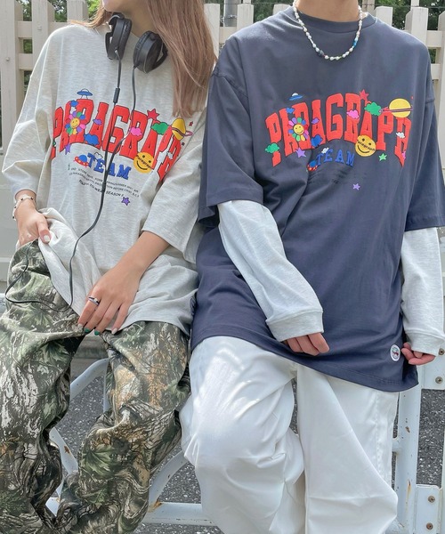 Paragraph(パラグラフ)の「WEGO/ParagraphハッピーロゴビッグTシャツ(Tシャツ/カットソー・メンズ・ブラック/ホワイト/オートミール・FREE)」の7枚目の写真