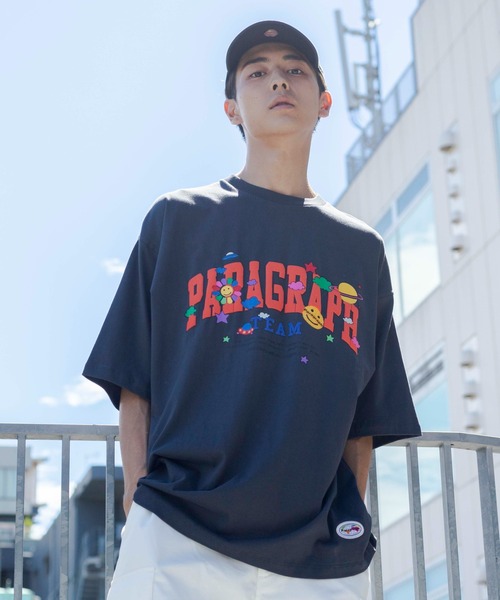 Paragraph(パラグラフ)の「WEGO/ParagraphハッピーロゴビッグTシャツ(Tシャツ/カットソー・メンズ・ブラック/ホワイト/オートミール・FREE)」の5枚目の写真