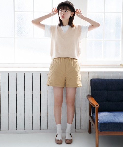 mikke(ミッケ)の「キルティングショートパンツ(その他パンツ・レディース・ベージュ/カーキ・FREE)」の5枚目の写真