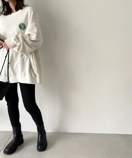 CANAL JEAN（キャナルジーン）の「via j(ヴィアジェイ) "NY MAP"裏毛トレーナー（スウェット・レディース・ホワイト/チャコールグレー/ヘザーグレー・ONE SIZE）」の15枚目の写真