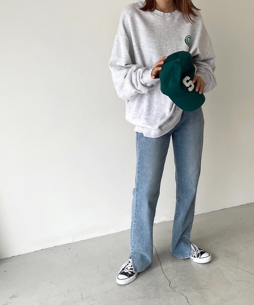 CANAL JEAN（キャナルジーン）の「via j(ヴィアジェイ) "NY MAP"裏毛トレーナー（スウェット・レディース・ホワイト/チャコールグレー/ヘザーグレー・ONE SIZE）」の18枚目の写真