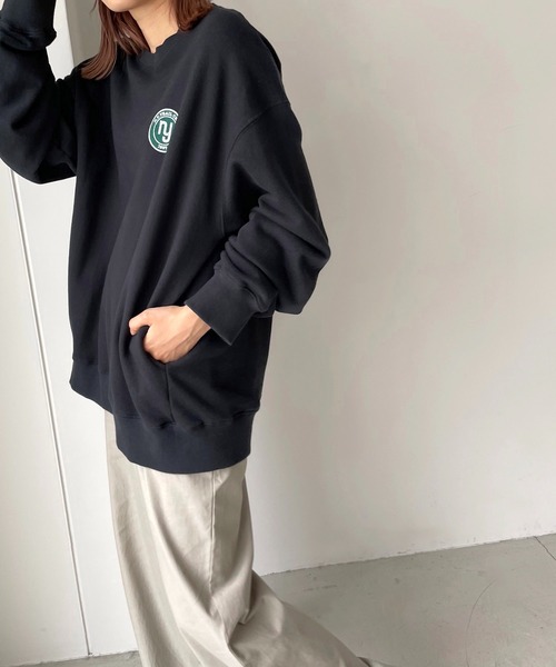 CANAL JEAN（キャナルジーン）の「via j(ヴィアジェイ) "NY MAP"裏毛トレーナー（スウェット・レディース・ホワイト/チャコールグレー/ヘザーグレー・ONE SIZE）」の4枚目の写真