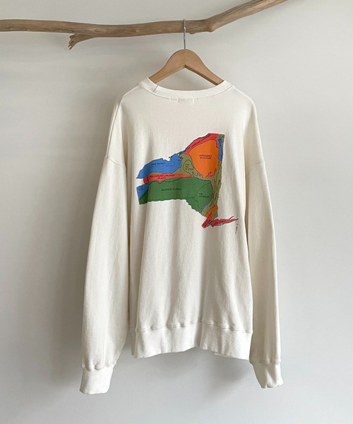 CANAL JEAN（キャナルジーン）の「via j(ヴィアジェイ) "NY MAP"裏毛トレーナー（スウェット・レディース・ホワイト/チャコールグレー/ヘザーグレー・ONE SIZE）」の7枚目の写真