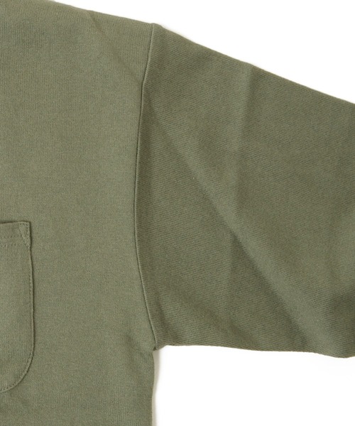 GLAZOS(グラソス)の「厚手天竺・ドロップショルダーワッペン付きポケット長袖Tシャツ(Tシャツ/カットソー・キッズ・ホワイト/チャコールグレー/カーキ・130cm/140cm/150cm/160cm/170cm)」の10枚目の写真