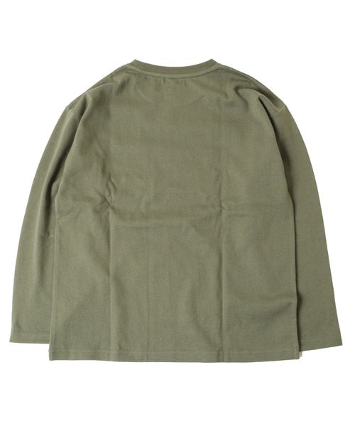 GLAZOS(グラソス)の「厚手天竺・ドロップショルダーワッペン付きポケット長袖Tシャツ(Tシャツ/カットソー・キッズ・ホワイト/チャコールグレー/カーキ・130cm/140cm/150cm/160cm/170cm)」の14枚目の写真