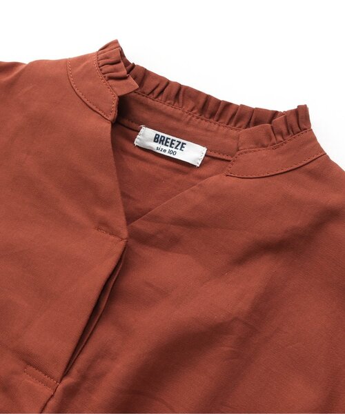 BREEZE（ブリーズ）の「袖刺繍ブラウス（シャツ/ブラウス・キッズ・ブラウン/オフホワイト・150/90/100/130/140/110/120）」の5枚目の写真