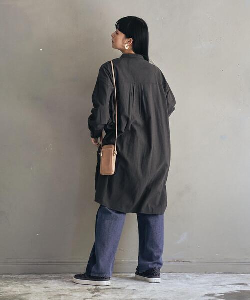 coen（コーエン）の「ウィンターリネンロングシャツ（シャツ/ブラウス・レディース・オフホワイト/ダークグレー/ケリー・MEDIUM/LARGE）」の7枚目の写真