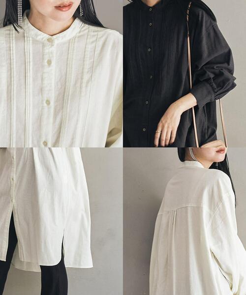 coen（コーエン）の「ウィンターリネンロングシャツ（シャツ/ブラウス・レディース・オフホワイト/ダークグレー/ケリー・MEDIUM/LARGE）」の15枚目の写真