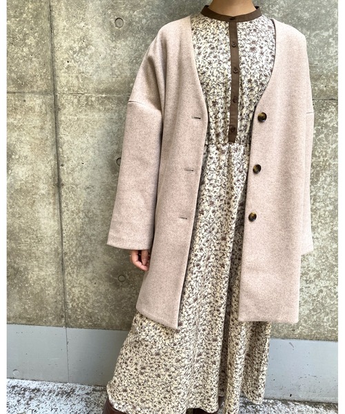 MLI'A（エムリア）の「配色切替花柄／ワンピース（ワンピース・レディース・アイボリー/ブラック・M）」の4枚目の写真