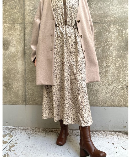 MLI'A（エムリア）の「配色切替花柄／ワンピース（ワンピース・レディース・アイボリー/ブラック・M）」の5枚目の写真