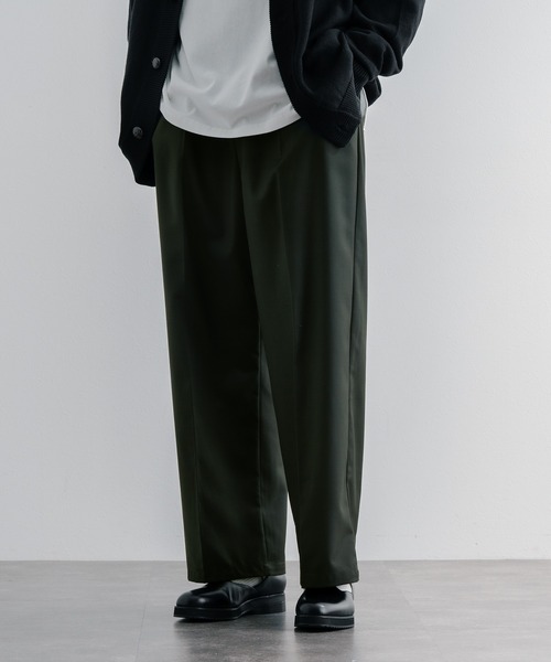 epnok(エプノック)の「ワイドストレートパンツ(スラックス・メンズ・ブラック/ダークグリーン/ベージュ・SMALL/MEDIUM/LARGE)」の3枚目の写真