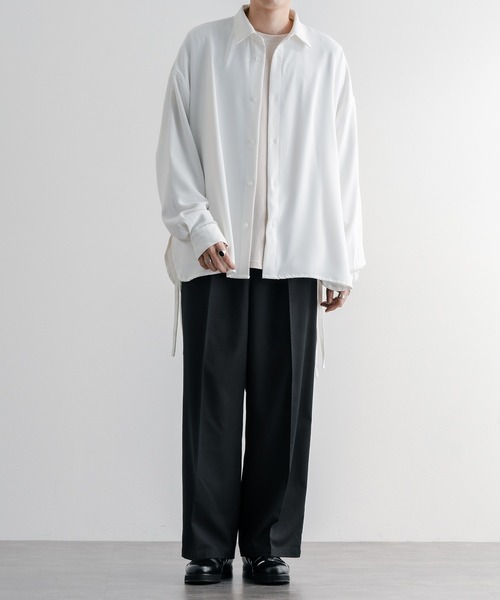 epnok(エプノック)の「ワイドストレートパンツ(スラックス・メンズ・ブラック/ダークグリーン/ベージュ・SMALL/MEDIUM/LARGE)」の15枚目の写真