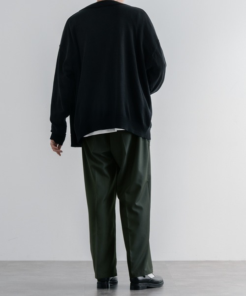 epnokブラックストライプ ワイドパンツ epnok（エプノック）の「【EPNK】Spray stripe wide slacks