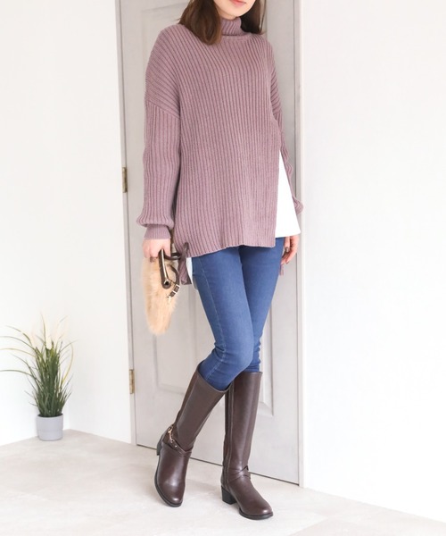 VIVIAN（ヴィヴィアン）の「ビット付きサイドベルトロングブーツ（ブーツ・レディース・ブラック/ダークブラウン/グレー・S/M/L/LL）」の16枚目の写真