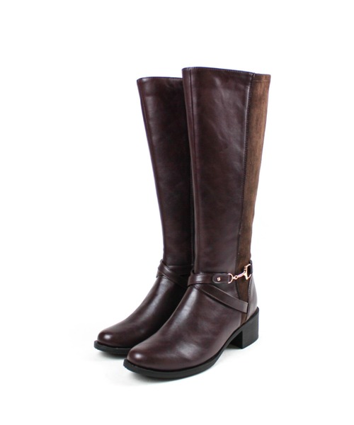 VIVIAN（ヴィヴィアン）の「ビット付きサイドベルトロングブーツ（ブーツ・レディース・ブラック/ダークブラウン/グレー・S/M/L/LL）」の6枚目の写真