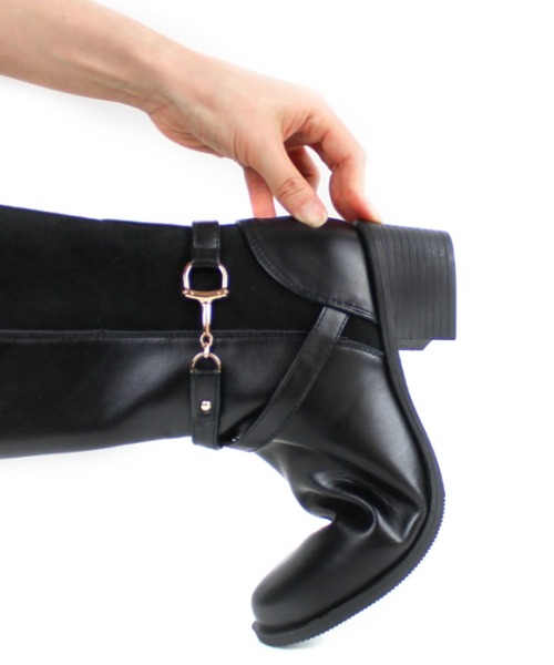 VIVIAN（ヴィヴィアン）の「ビット付きサイドベルトロングブーツ（ブーツ・レディース・ブラック/ダークブラウン/グレー・S/M/L/LL）」の21枚目の写真